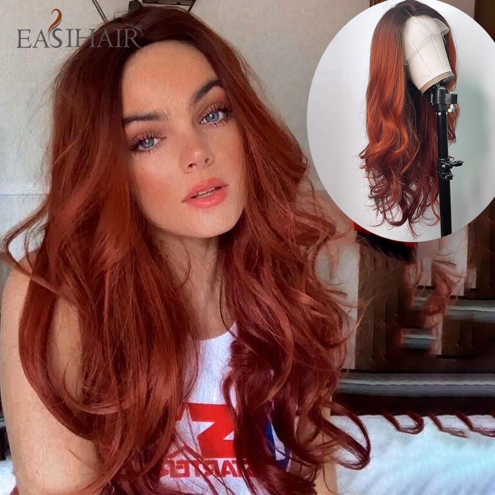 Lace front wig T5*1 Fiber Amazon Long wavy Middle Part Women