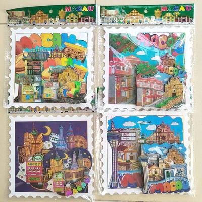 澳门特色大三巴牌坊观光塔彩色明信片冰箱贴套装纪念品