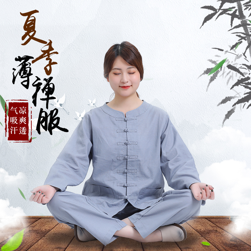 圆弘居士服2022棉麻薄款套装