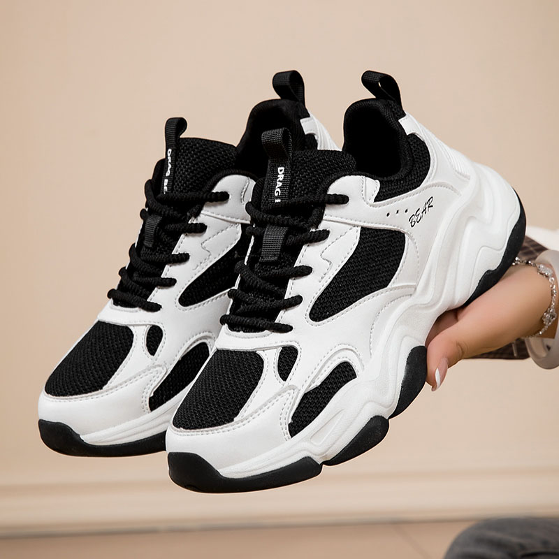 2025新款男女同款简约百搭透气复古老爹鞋运动鞋广场舞曳步舞鞋