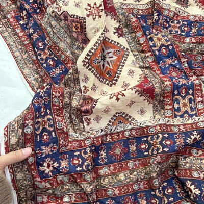 复古民族风印花面料布料摆地摊布沙发套靠枕饭店酒吧桌布窗帘装饰