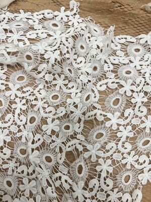 白色涤光水溶蕾丝花边条码装饰裙子袖子窗帘下摆接长辅料拼接