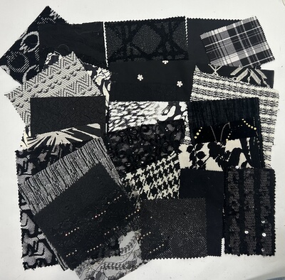 黑色系面料小样布料手工diy服装设计课程幼儿园拼贴画手帐不重复