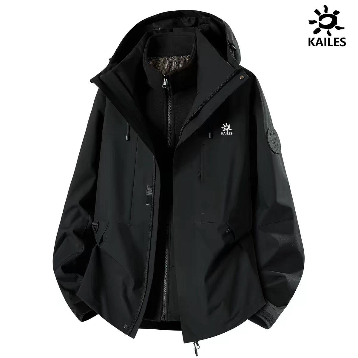 凯乐石薄荷冲锋衣男女羽绒三合一两件套冬季防风防水登山团购服潮