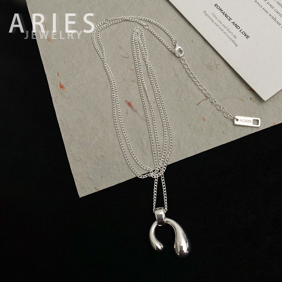 S925纯银毛衣链女生简约轻奢项链