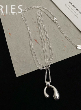 S925纯银毛衣链女生简约轻奢项链