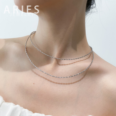 S925纯银意大利进口工艺编织项圈