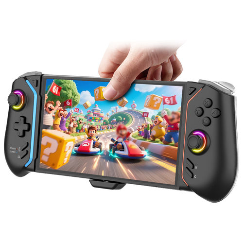 炫彩灯效Switch2直插游戏手柄霍尔摇杆防漂移NS2手柄带震动宏编程