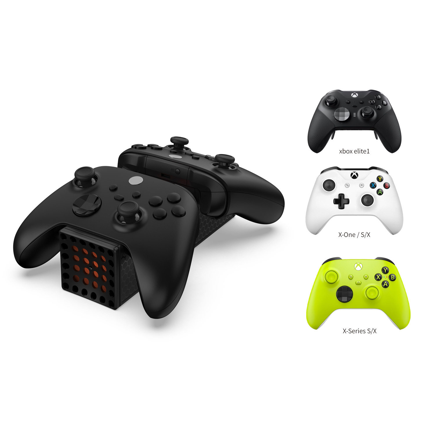 XboxSeries双电池手柄座充XboxOne/X/S手柄触点座充2000毫安电池