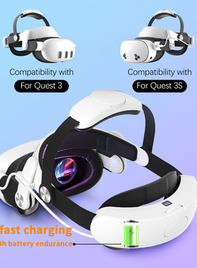 Meta quest3s头戴 双旋钮调节精英 oculus quest3充电头带VR配件