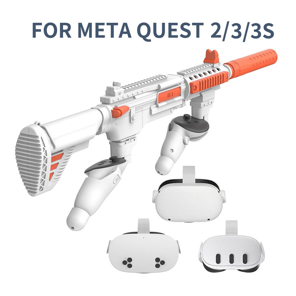 新款适用quest2/3/3s白橙色加长款VR游戏配件手柄quest二三代通用