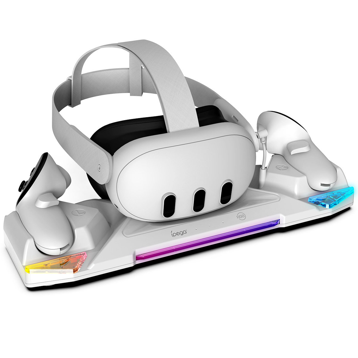 Quest 3s/Quest 3/Quest 2 VR眼镜及手柄充电底座带炫彩触点座充