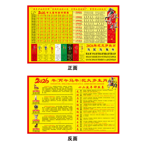 2026年九星年龄对照表十二生肖流年神煞表丙午马年犯太岁躲星顺星