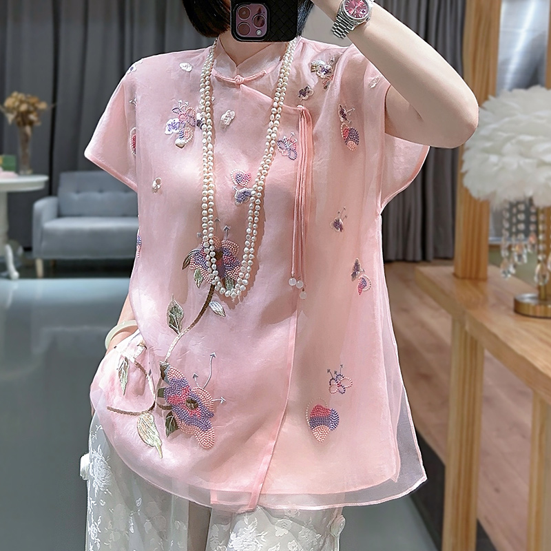 中式改良旗袍上衣汉服夏季女唐装