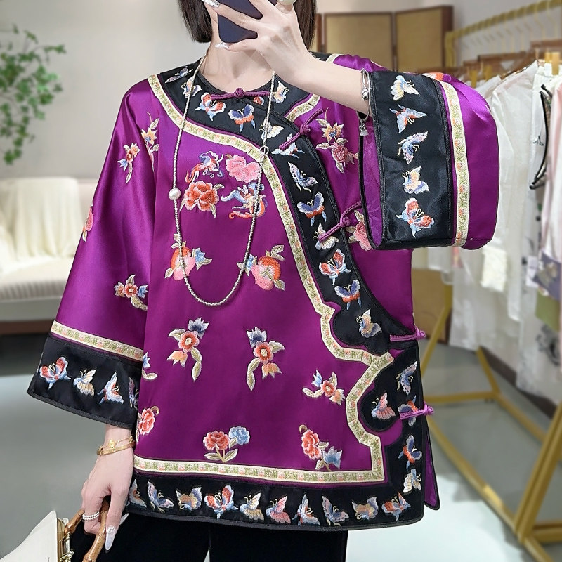 新中式上衣唐装汉服醋酸国风古装
