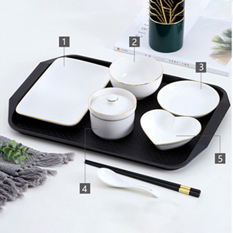 陶瓷带盖月子餐具套装碗盘月子会所用瓷 一人份炖盅汤盅印字logo