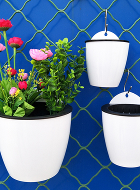 壁挂花盆自动吸水绿萝吊兰挂钩吊挂垂吊墙上挂墙客厅室内懒人花盆