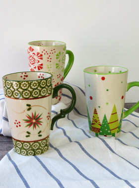 北欧风格temp-tations手绘大容量马克杯居家装饰陶瓷咖啡杯480ML