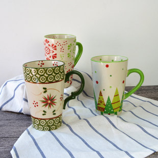 北欧风格temp-tations手绘大容量马克杯居家装饰陶瓷咖啡杯480ML