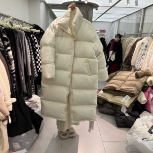 长款羽绒服女东大门2026年新款过膝加厚韩版情侣白鸭绒保暖外套潮
