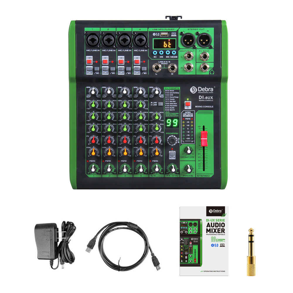 bra德贝乐DSP混响音台舞蓝牙电脑录音声卡手机直播专业调混音器