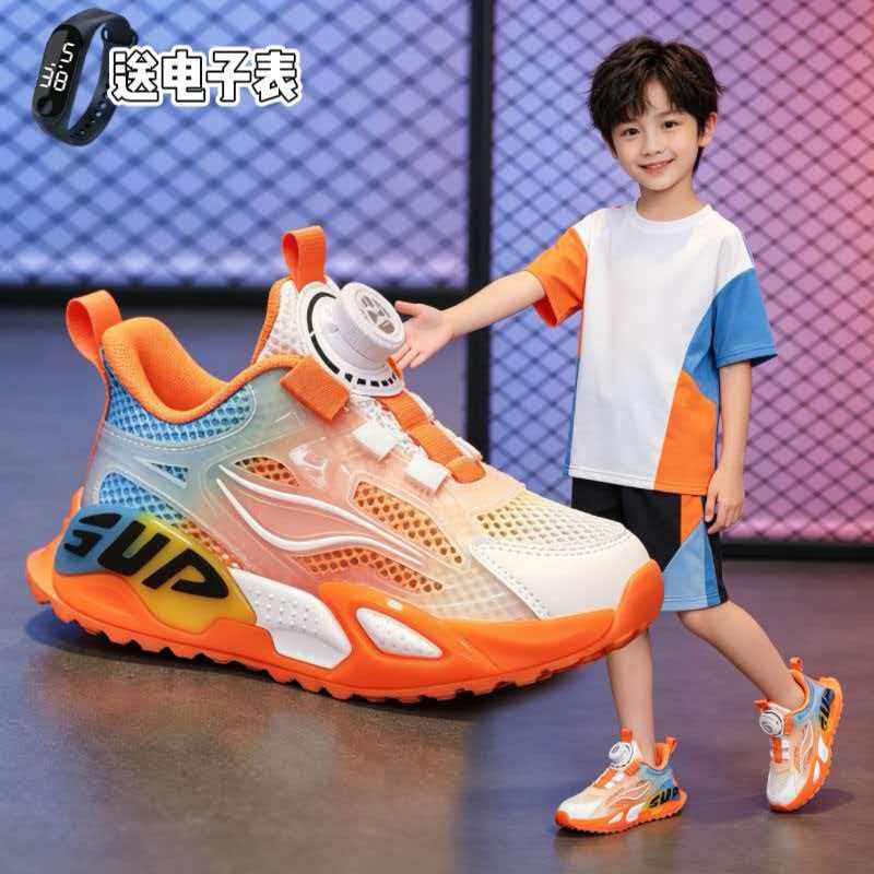 小学生篮球鞋中大童跑鞋男孩鞋子潮夏季透气单网跑步鞋男童运动鞋
