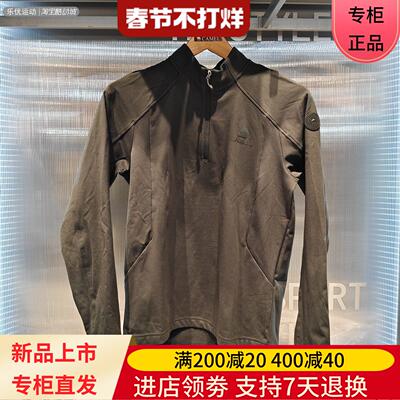 Camel/骆驼25年秋冬男士半开领抓绒抗静电加绒保暖卫衣H15AZ01244