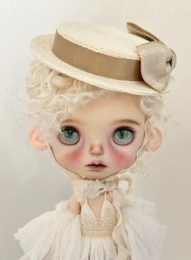 现货Blythe马海毛小卷毛假发（原白色）