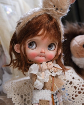 Blythe小布qbaby马海毛Bobo头焦糖色