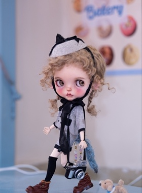 现货【Springdoll】Blythe马海毛qbaby小卷毛卷发（亚麻金色）
