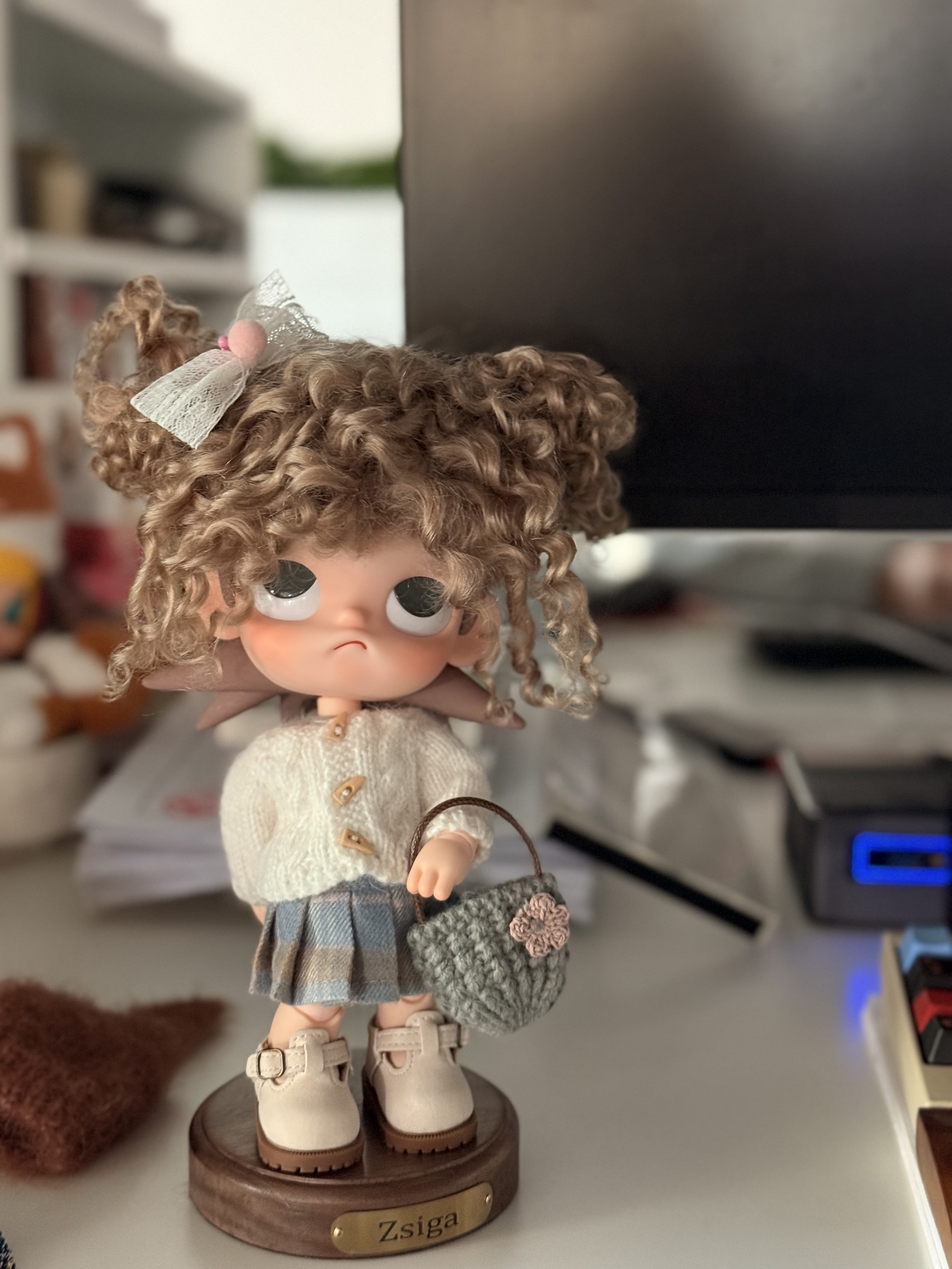 嘎子姐Blythe小布Zsiga头围亚麻金色冲天炮假发