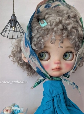 Blythe小布泡泡玛特PP MART  Zsiga马海毛灰色假发小卷毛