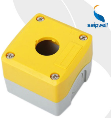 1孔急停按钮盒SBX01 22MM按钮开关盒 黄色启动按钮开关盒