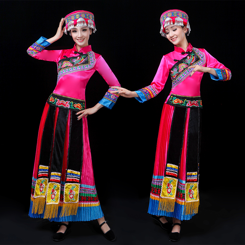 民族特色民族长裙麻丁面料