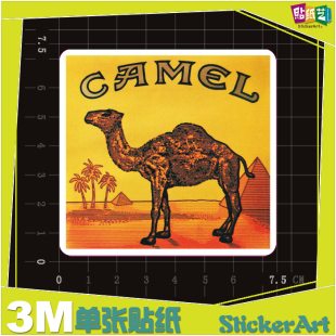 潮牌贴纸 笔记本贴纸 旅行箱贴纸 2690 camel 轮廓切割 3M材质