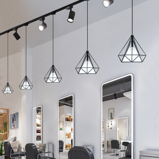 理发美发店专用超亮吊灯轨道餐厅吧台店铺商用创意个性美甲店灯具