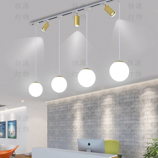 美容美甲店吧臺(tái)吊燈店鋪商用燈具理發(fā)美發(fā)超亮櫥窗收銀臺(tái)燈 軌道式