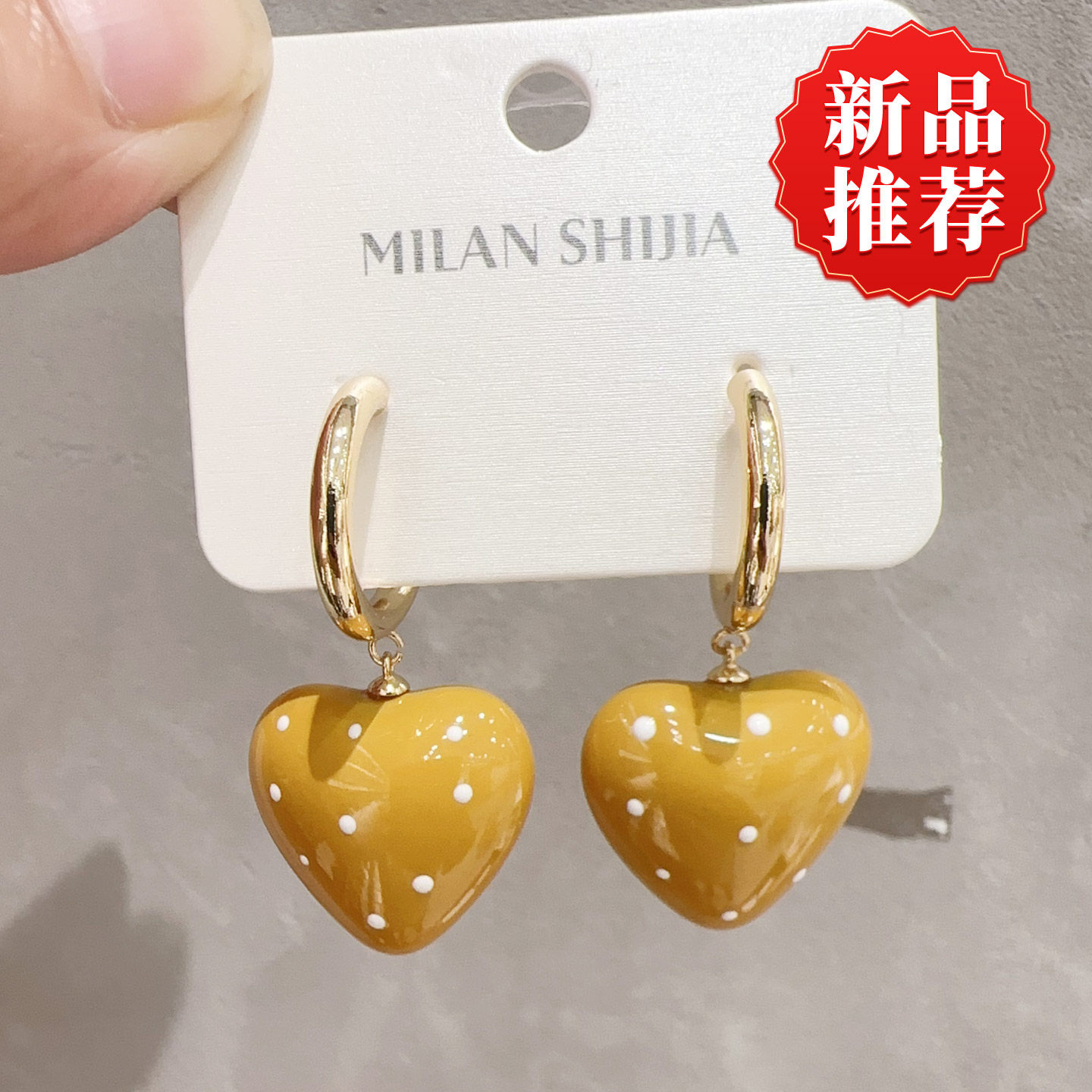 复古爱心金属圆环耳环气质百搭