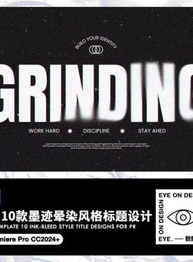 PR模板10款中式复古水墨迹晕染短视频动态文字版式标题开场介绍