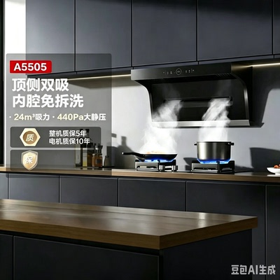 新品老板名气A5505/A5508油烟机大吸力顶侧双吸家用厨房烟灶套装