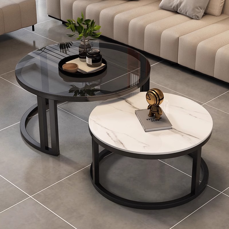 2025新款圆形折叠茶几客厅家用现代简约小户型极简轻奢出租屋用桌