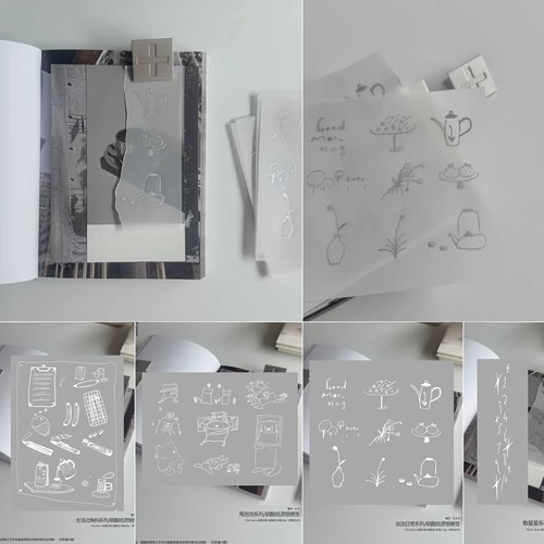 soii手帐分装|zian 4款硫酸纸烫银素材便签 淡淡日常生活边角料