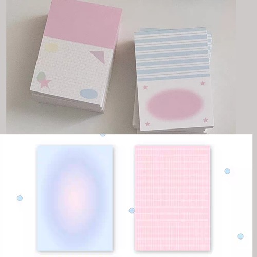 soii手帐分装|all4u 4款便签 粉蓝条纹星星