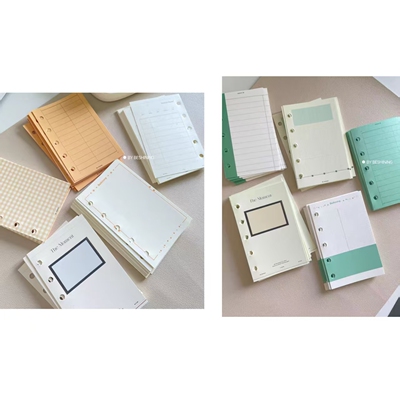 soii手帐分装|北山beshining 10款 m5橙绿双色系活页替芯带孔内页