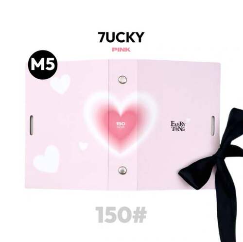 soii手帐分装|7ucky 活页壳 M5粉色系黑丝带