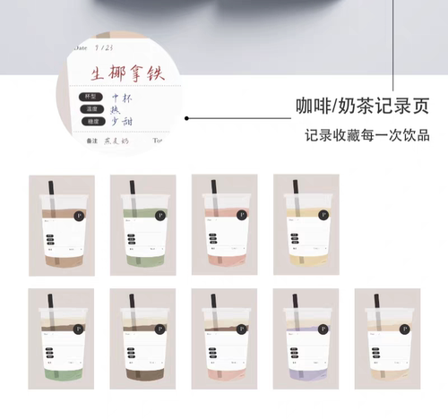 soii手帐分装|papernice 10款M5双面便签《咖啡奶茶》内页无打孔