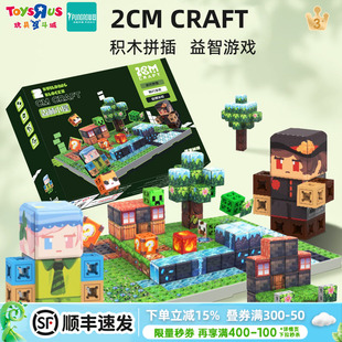 2CM 玩具 craft海中孤岛龙之山谷透明方块积木拼装