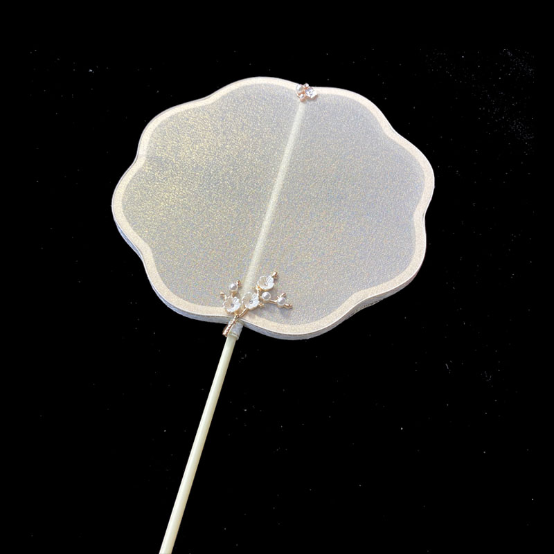 古风圆扇子中国风古典女汉服跳舞蹈拍照复古团扇宫扇异形长柄扇子