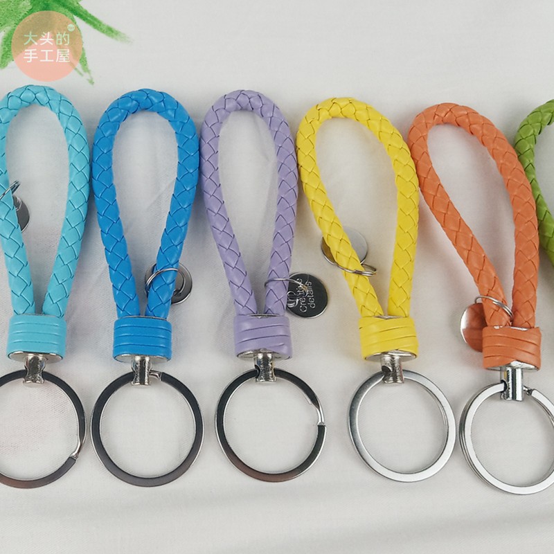 手工diy编织绳钥匙扣皮绳钥匙圈包包钱包挂件手腕挂绳蒙奇奇挂饰