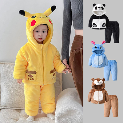 宝宝冬季加厚套装外出棉衣可爱